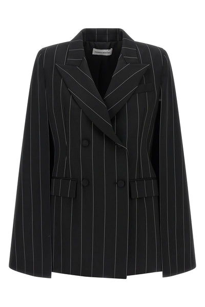 federica bonifaci tuxedo double-breasted cape redefines the codes of tradition