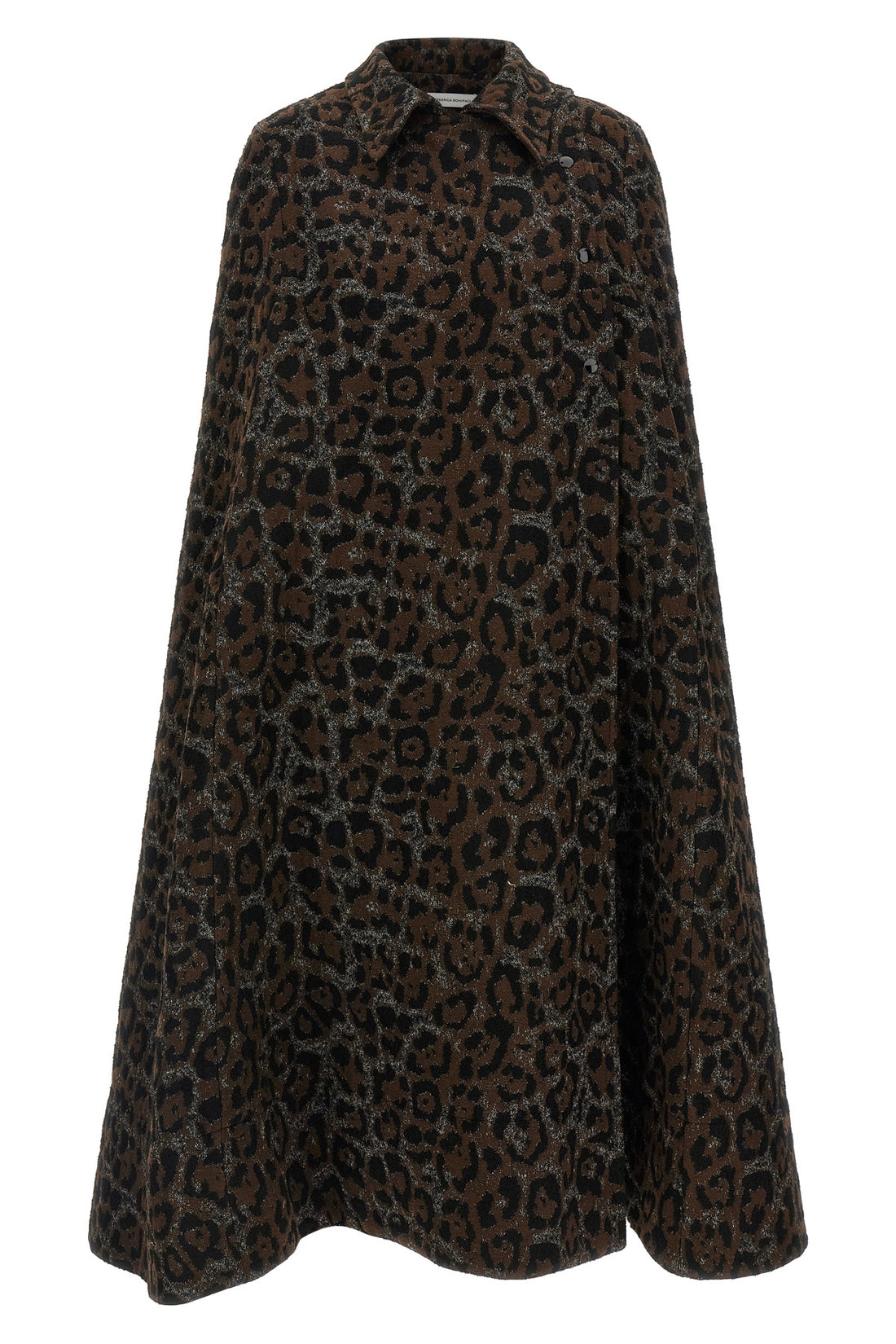 FEDERICA BONIFACI L federica bonifaci leopard cape stands out for its flared and enveloping silhou