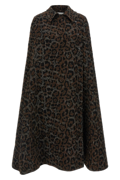 FEDERICA BONIFACI L federica bonifaci leopard cape stands out for its flared and enveloping silhou