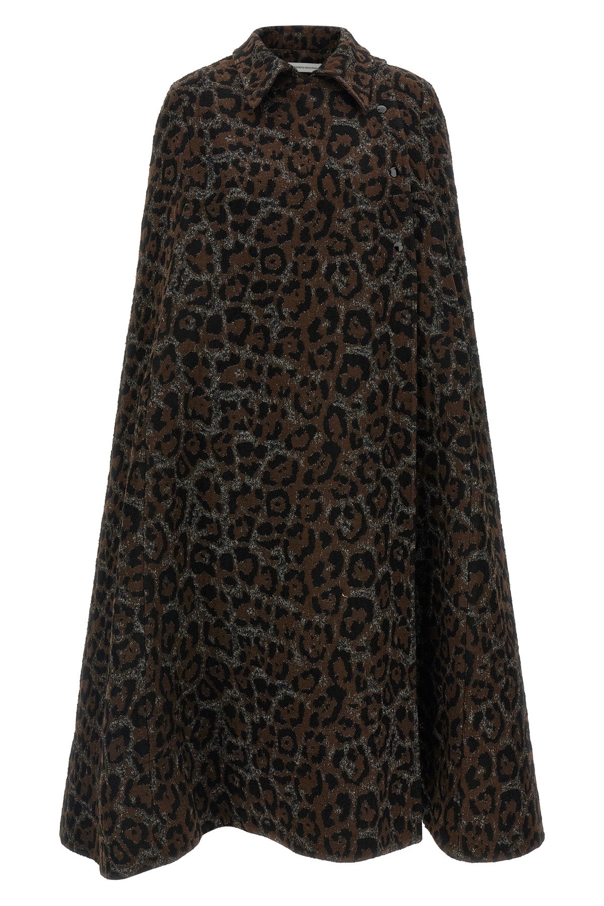 federica bonifaci leopard cape stands out for its flared and enveloping silhou