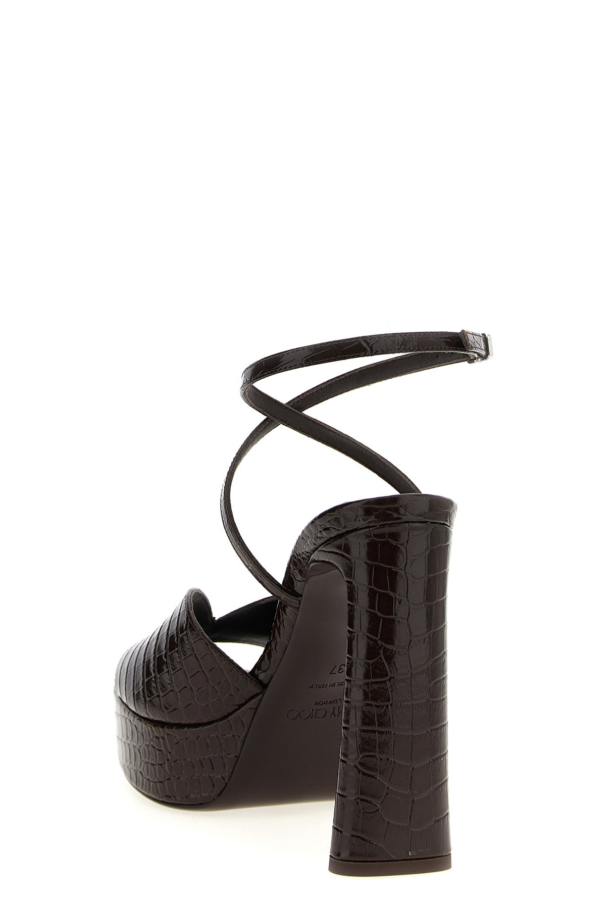 karli crocodile-print leather sandals