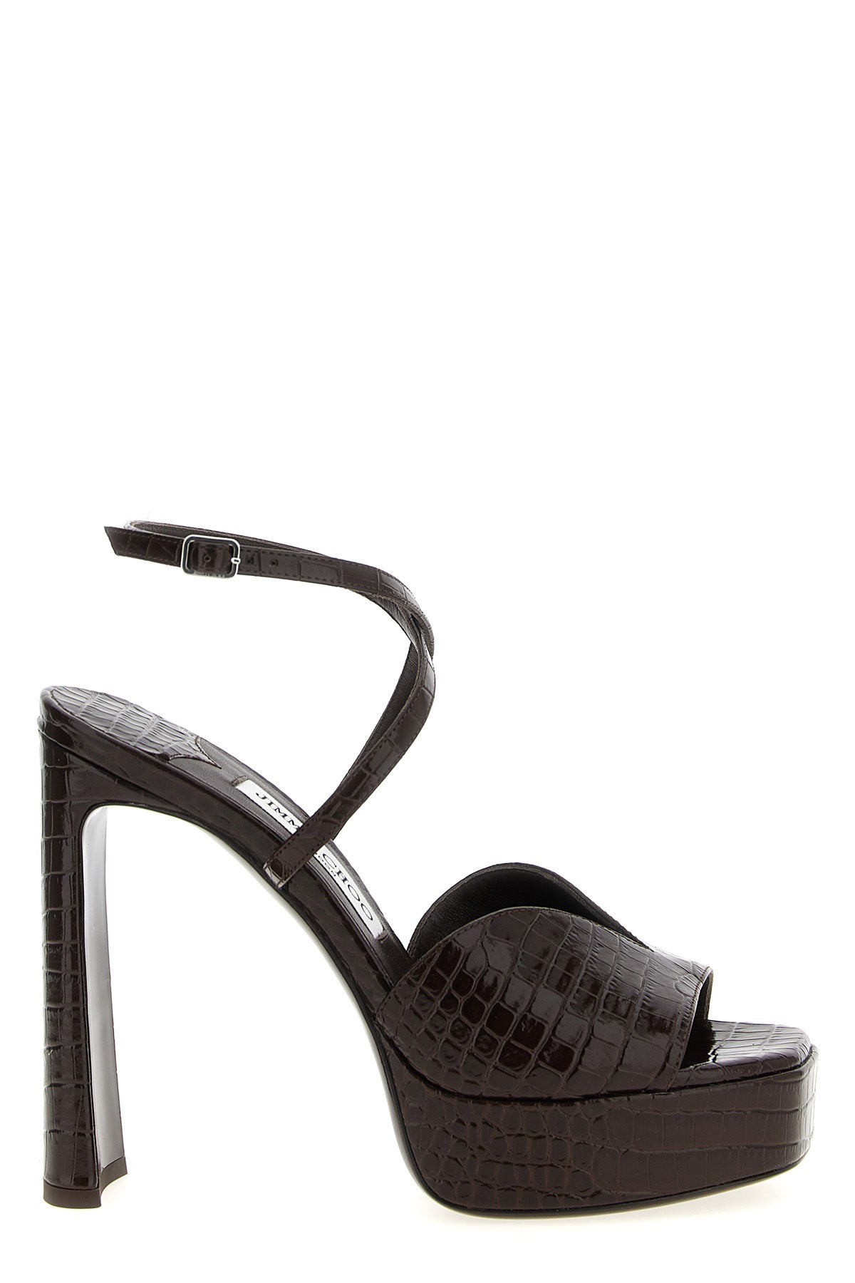 karli crocodile-print leather sandals