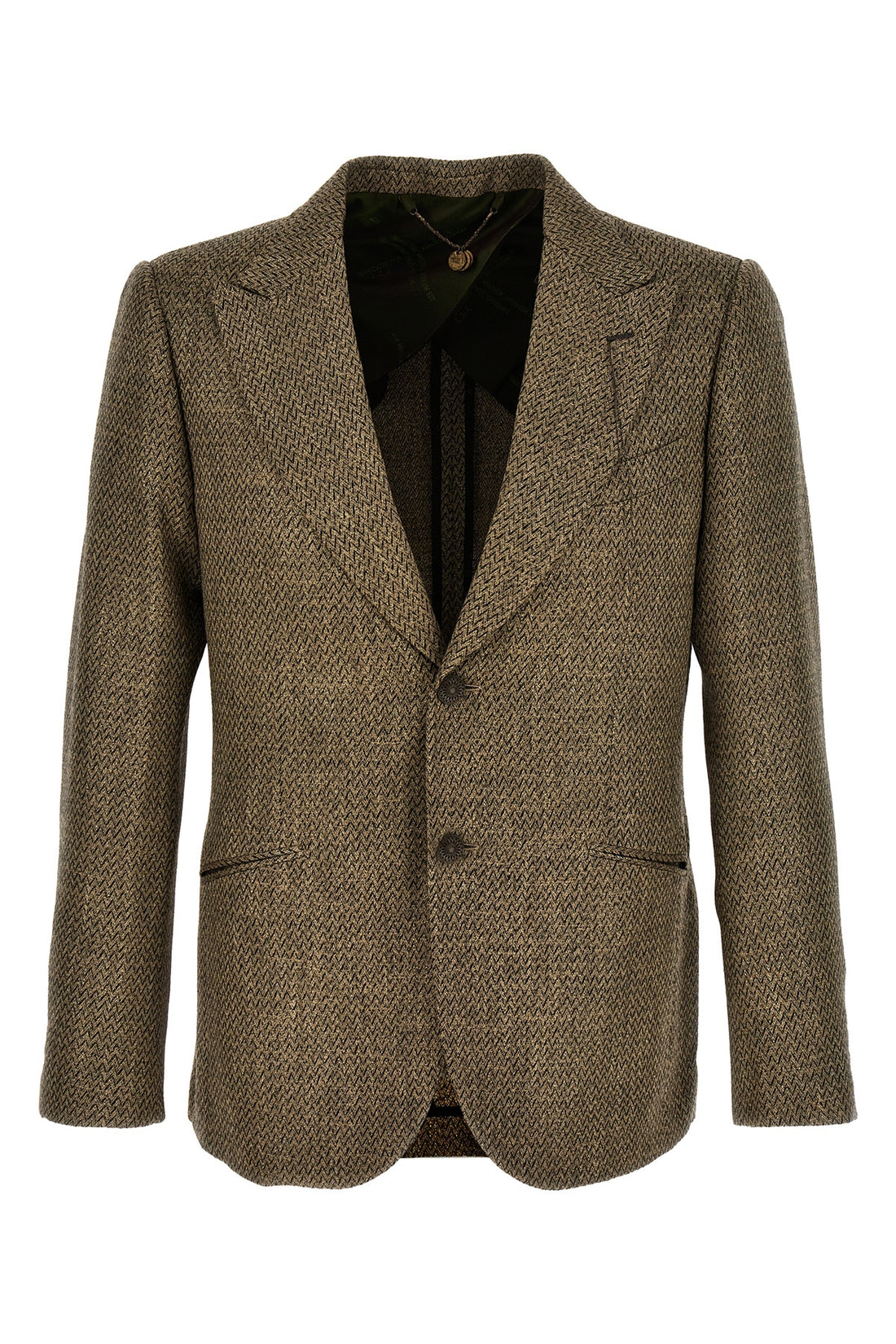 MAURIZIO MIRI 46 herringbone patterned wool blend keanu single-breasted blazer