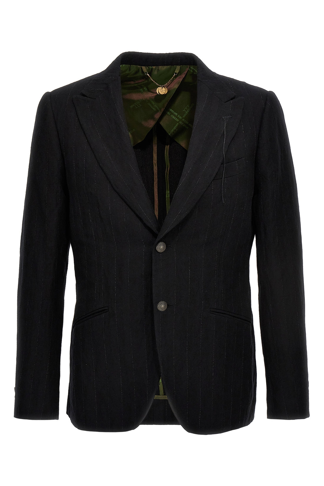 MAURIZIO MIRI 50 keanu single-breasted blazer in pinstriped cotton blend