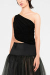 diana one-shoulder stretch draped top