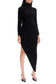 asymmetric high-neck dress