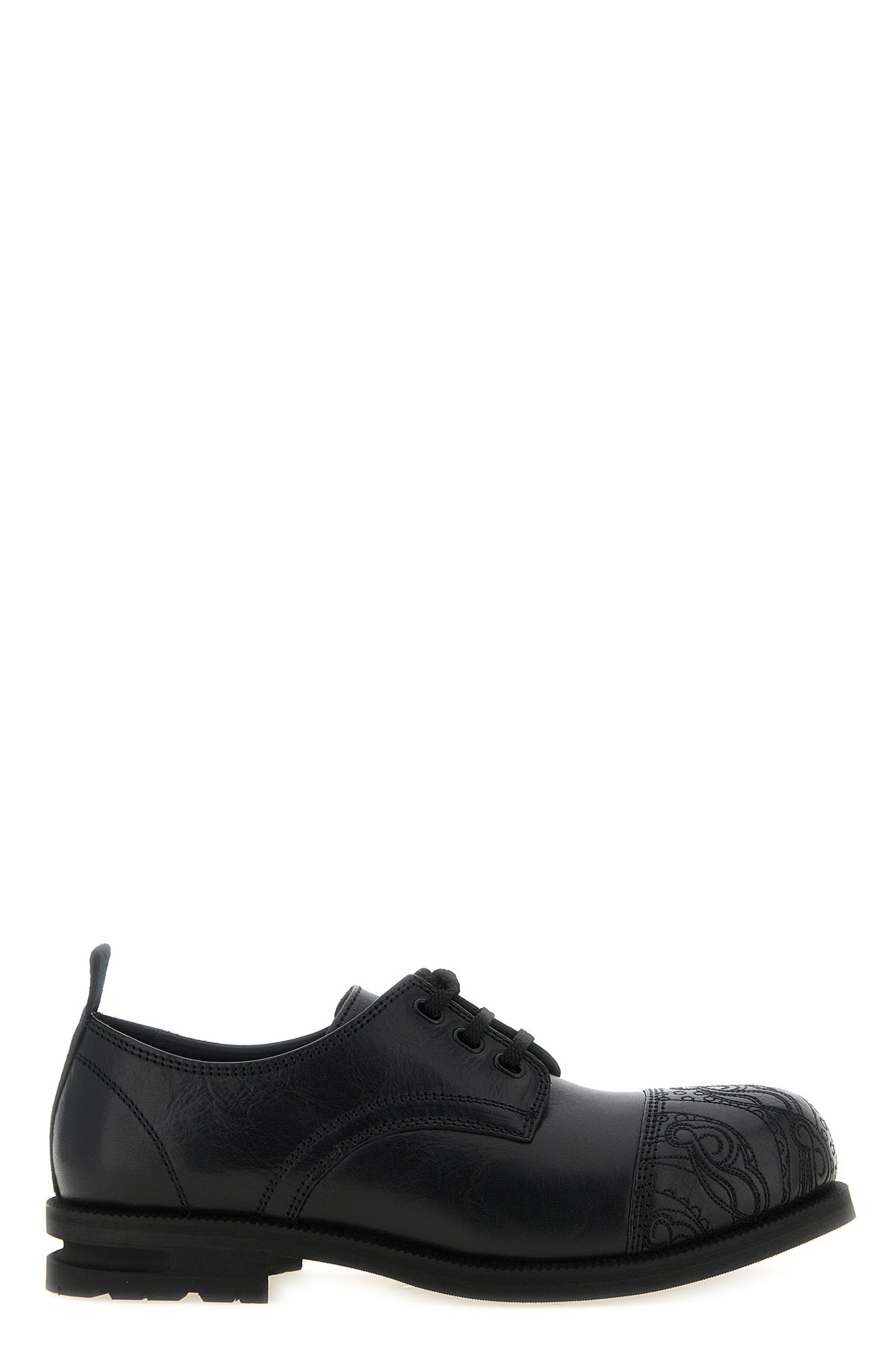 atro cowhide lace-up shoes