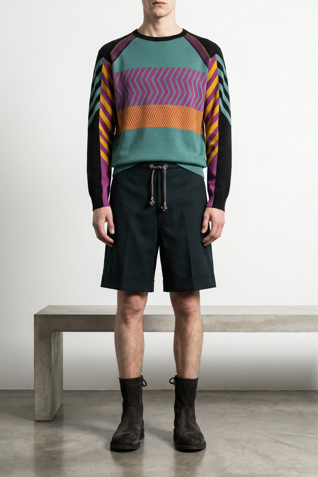 KIKO KOSTADINOV 48 gizi panelled jacquard knit sweater