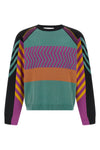 gizi panelled jacquard knit sweater