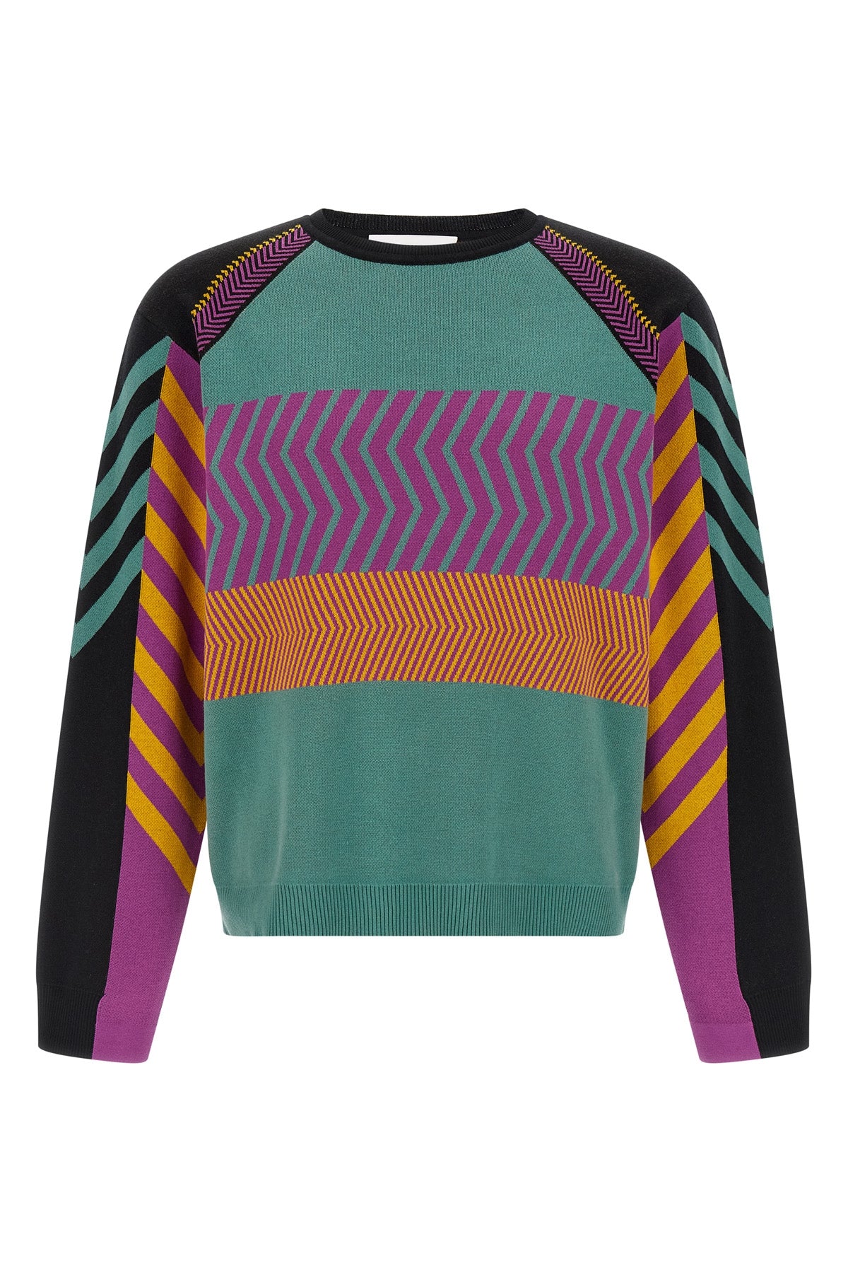gizi panelled jacquard knit sweater