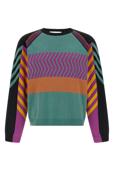 gizi panelled jacquard knit sweater