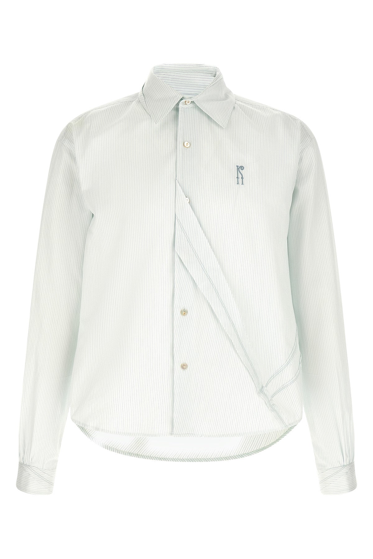 ohne k-dart shirt in double-striped cotton fabric