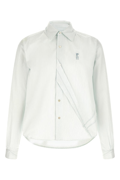 ohne k-dart shirt in double-striped cotton fabric
