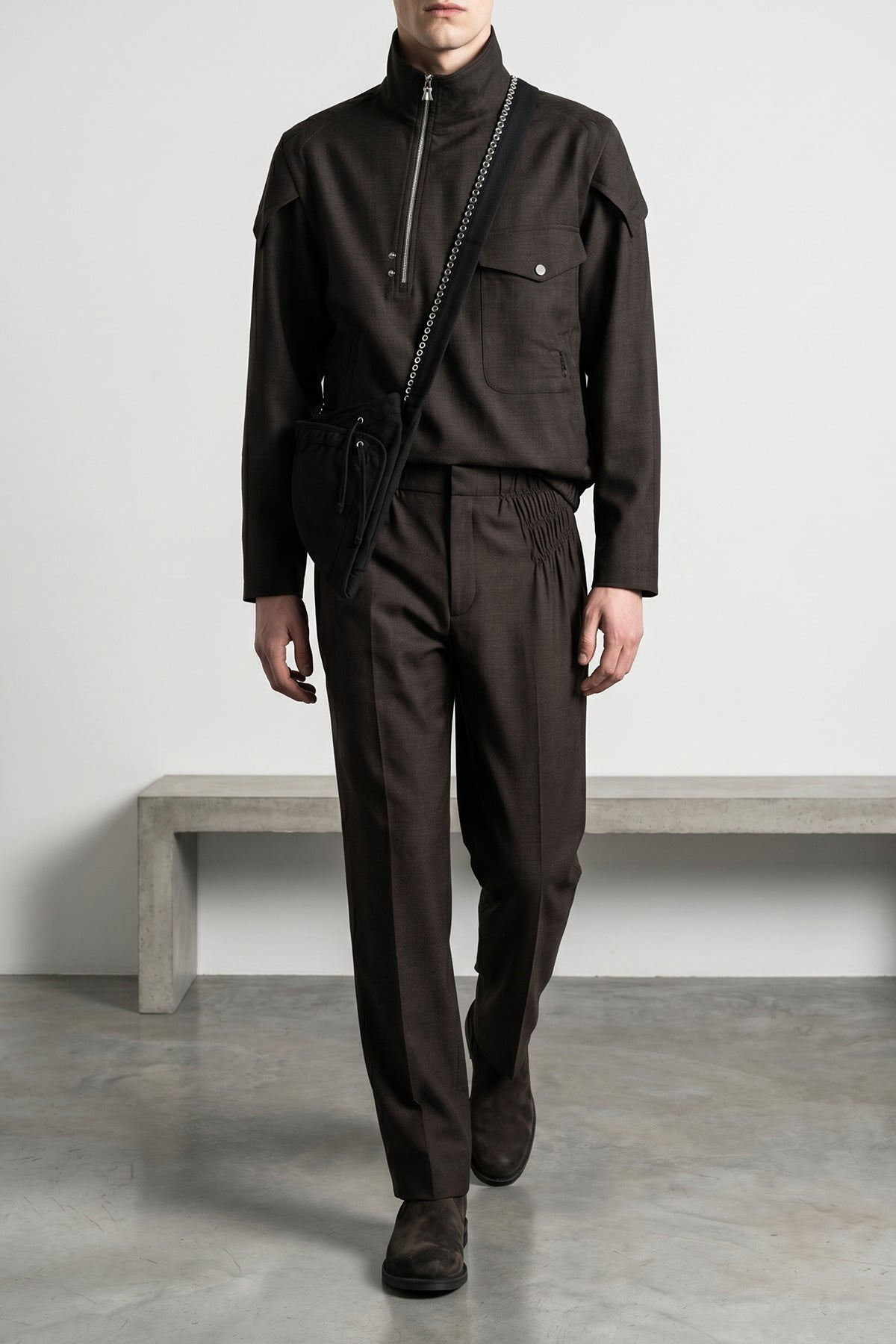 minna basic light wool trousers