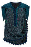 weathervane top in silk and light wool blend