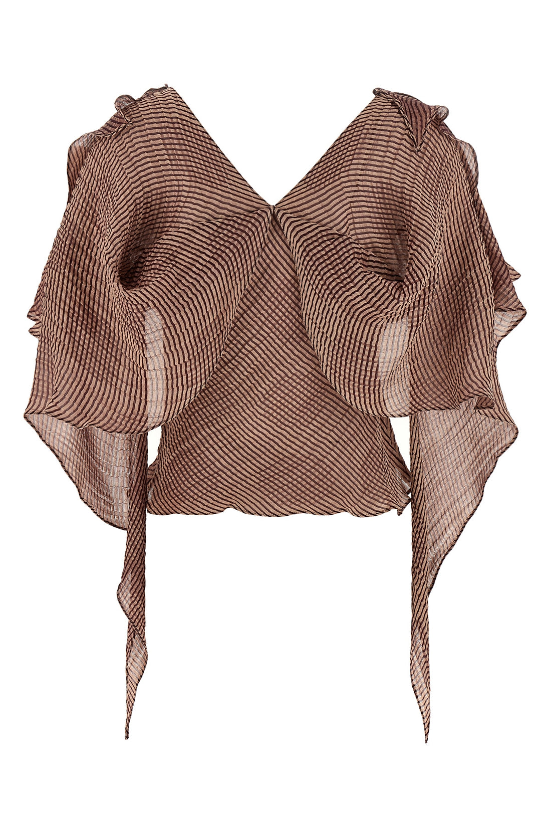 KIKO KOSTADINOV 38 plexus striped linen and silk blend blouse