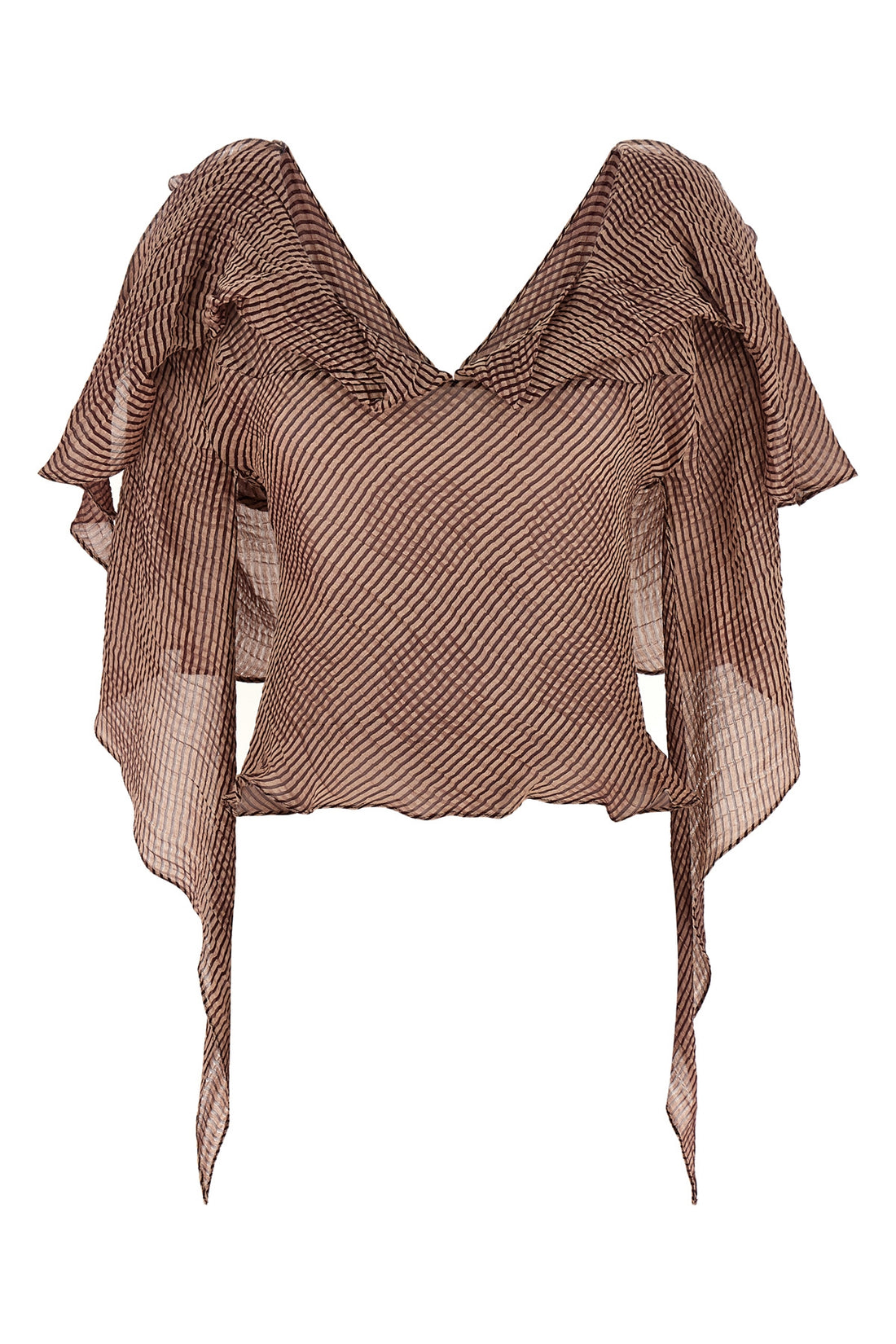 KIKO KOSTADINOV 38 plexus striped linen and silk blend blouse