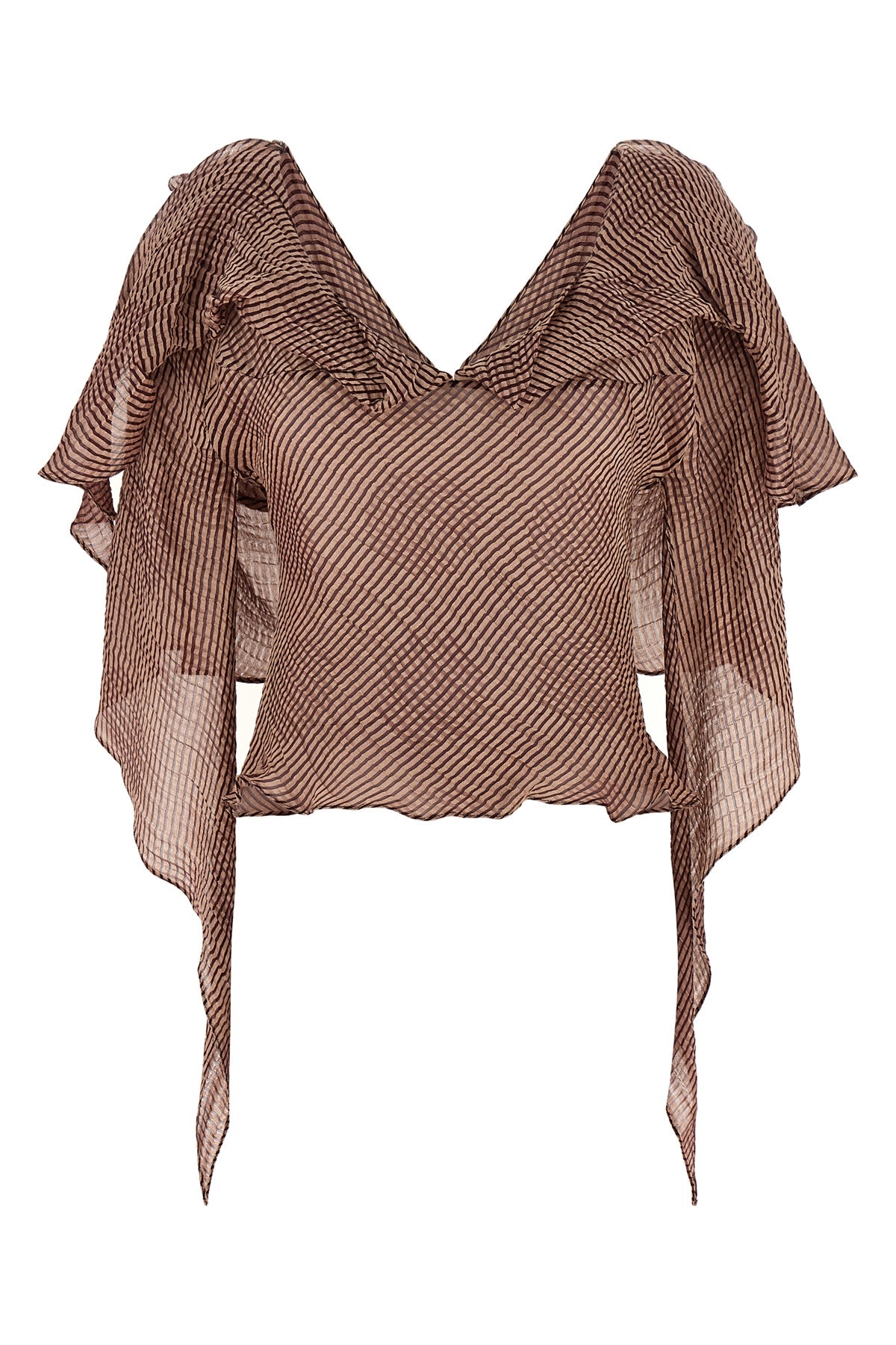plexus striped linen and silk blend blouse