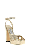 the jimmy choo kove sandal defines a new proportion through bold lines and scu