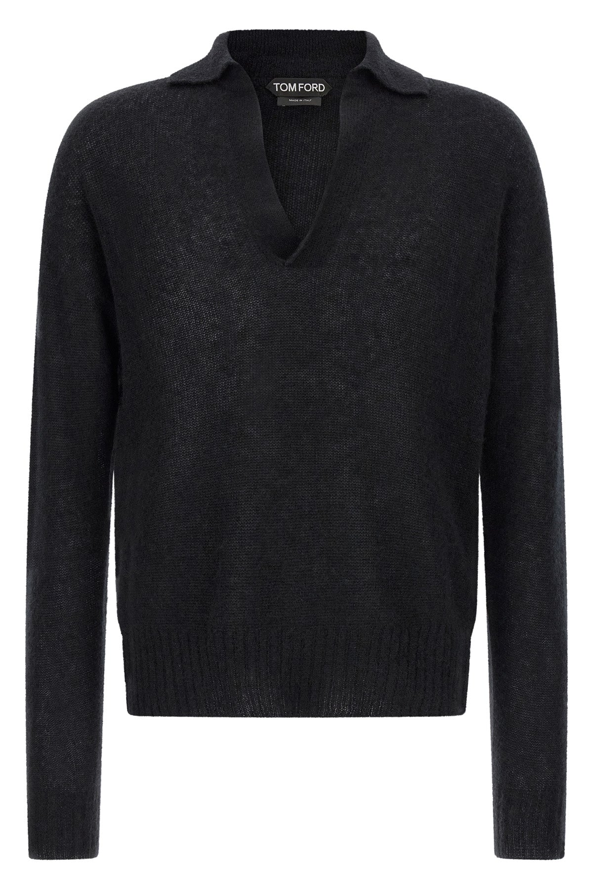 cashmere and silk knit polo shirt