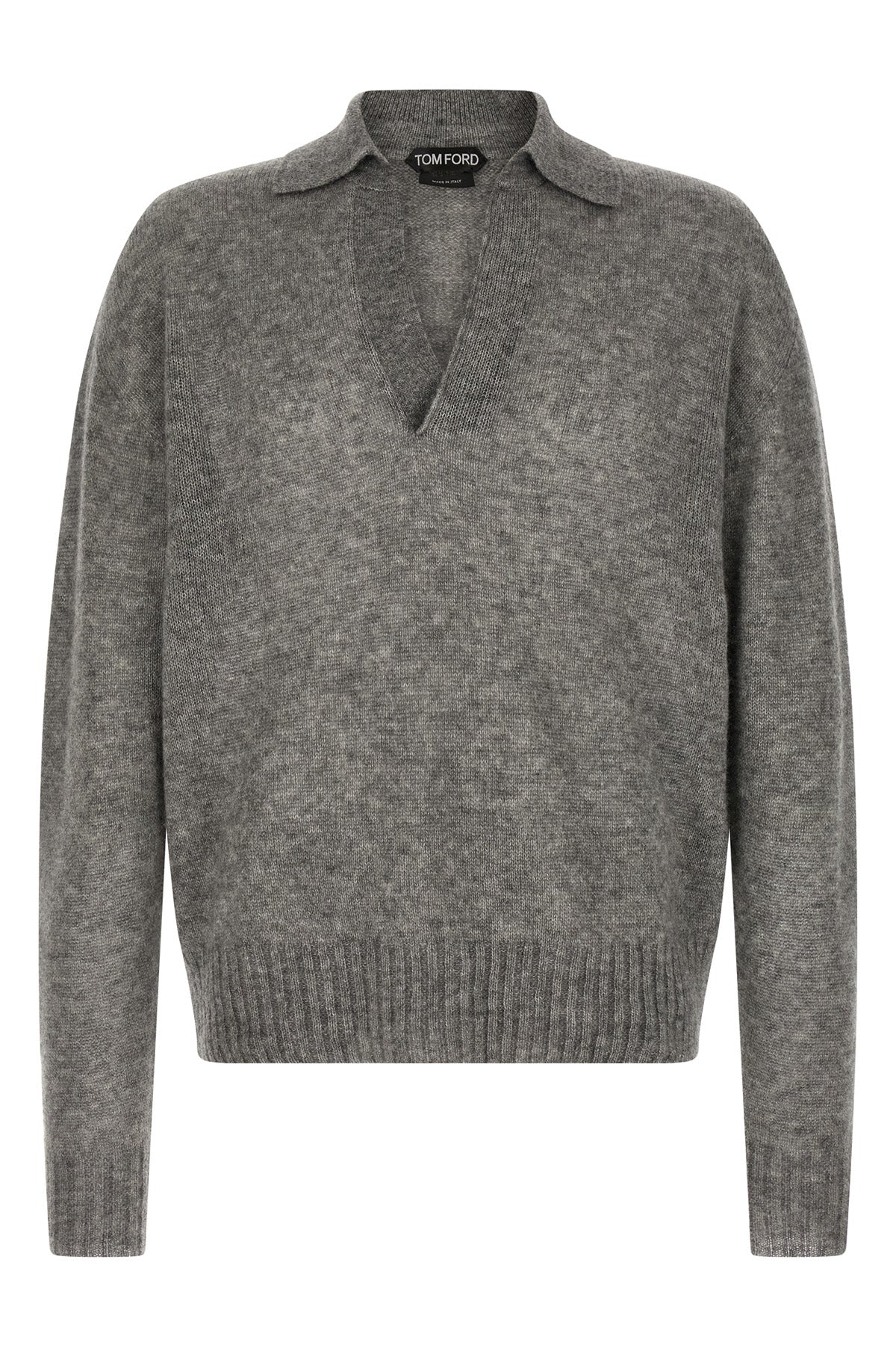 cashmere and silk knit polo shirt