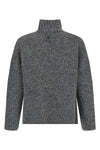leather patch pocket wool and alpaca mélange sweater