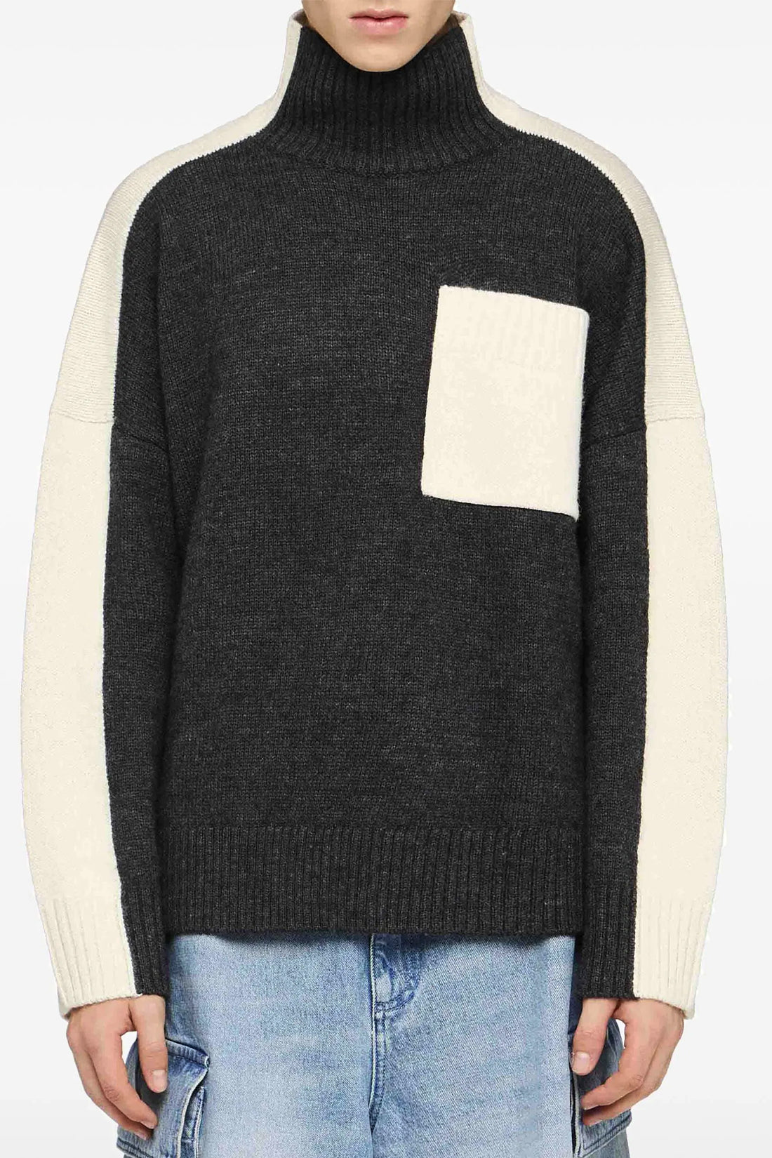 J.W.ANDERSON L two tone wool blend sweater