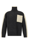 two tone wool blend sweater