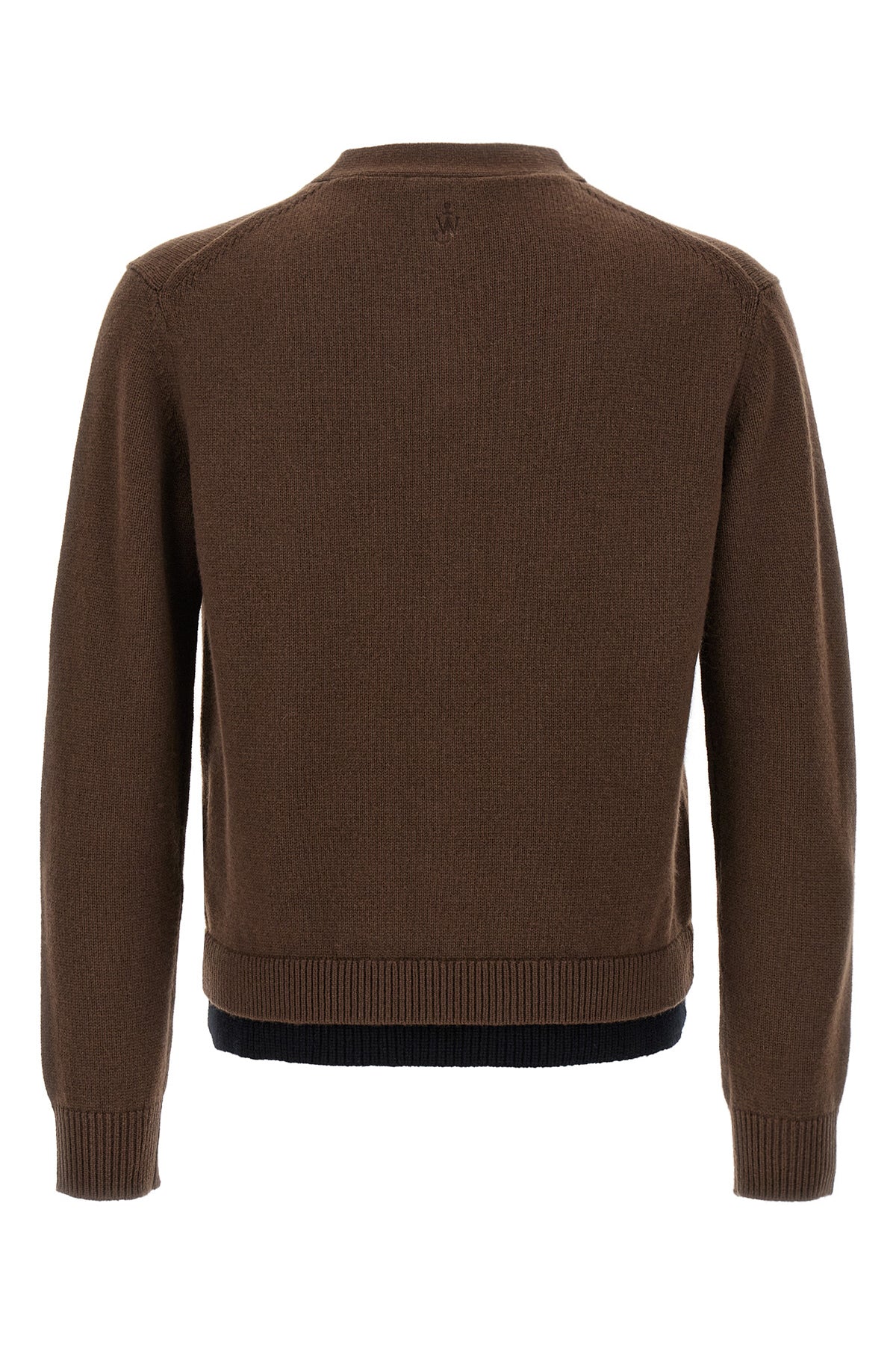 contrast layered wool and cashmere blend cardigan