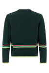 the jw anderson sheep dark green cotton crew neck sweater