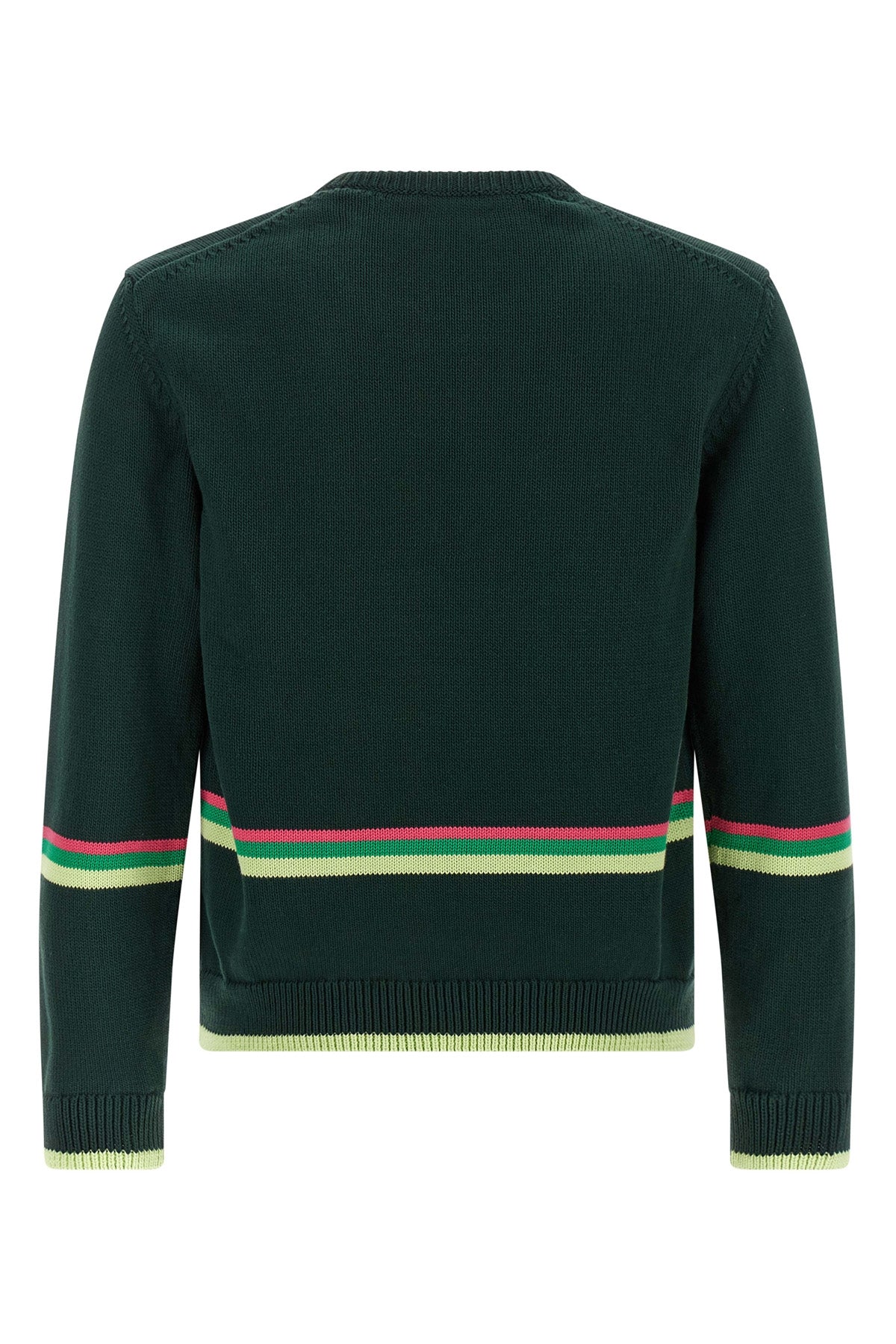 the jw anderson sheep dark green cotton crew neck sweater