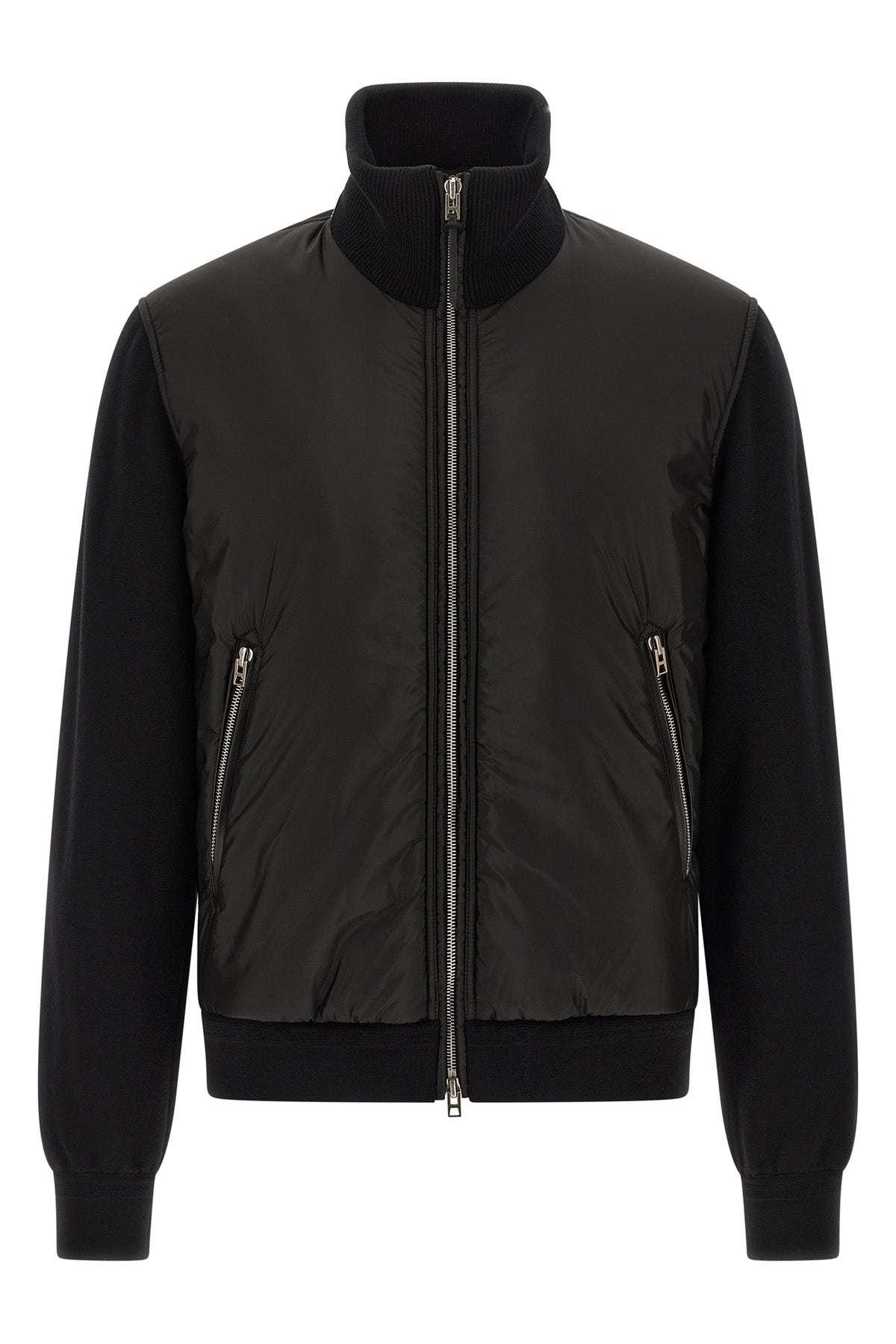 extra fine merino wool bomber jacket