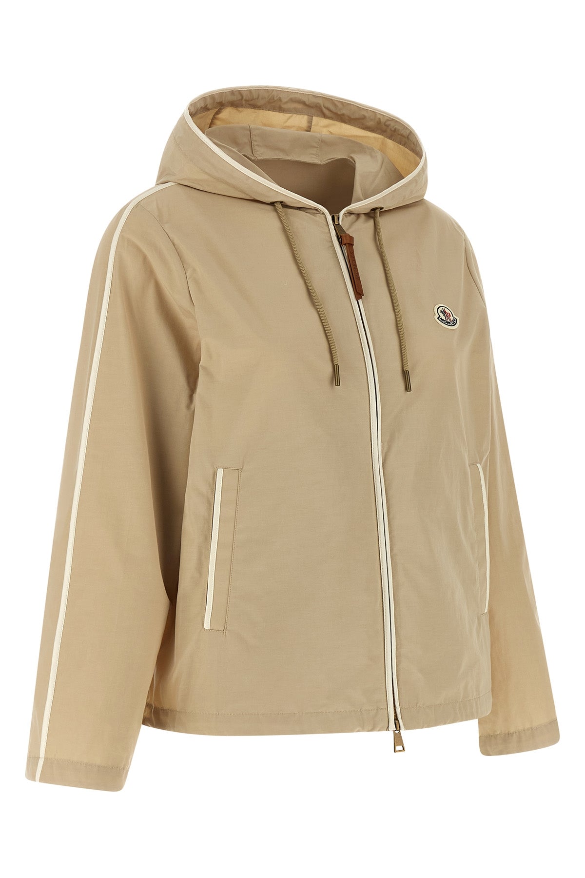 sarracenia hooded jacket in poplin-effect technical fabric