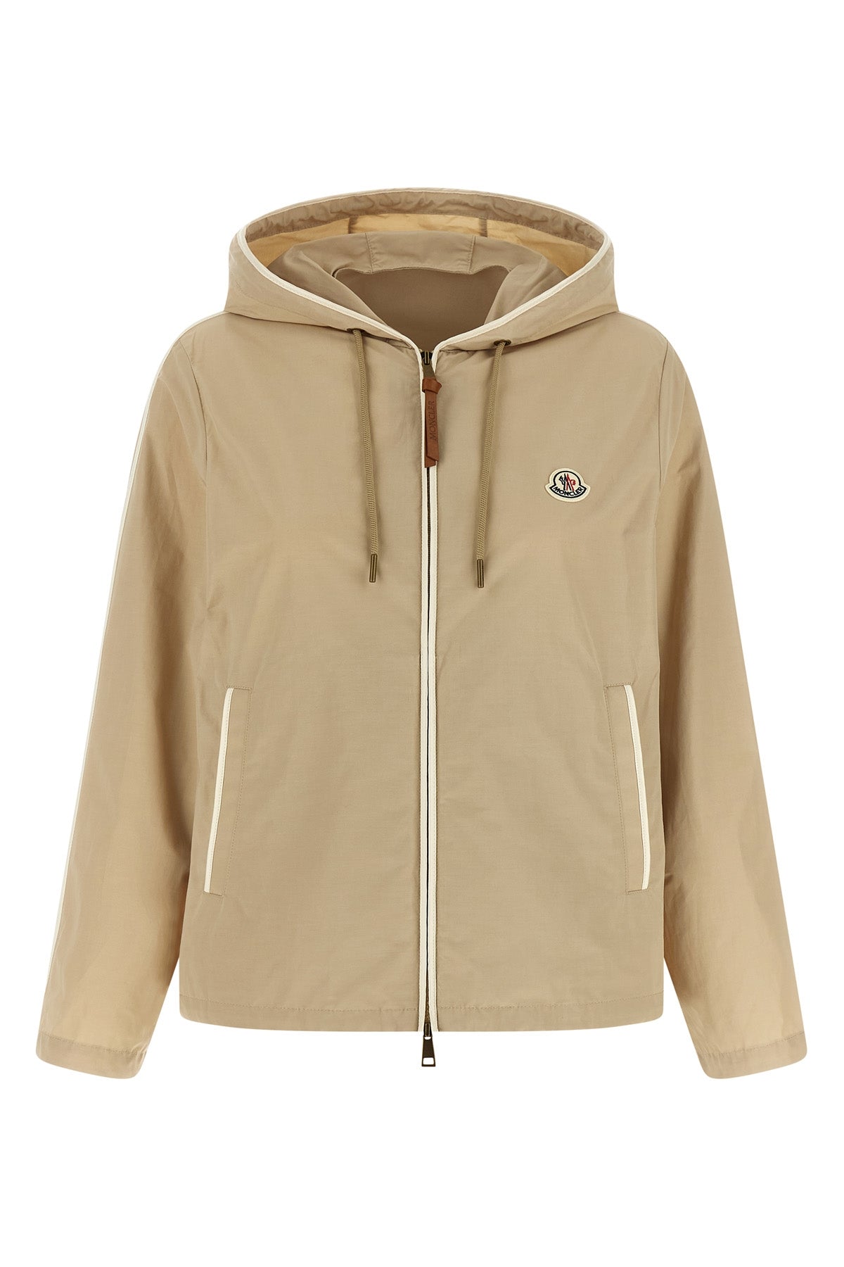sarracenia hooded jacket in poplin-effect technical fabric