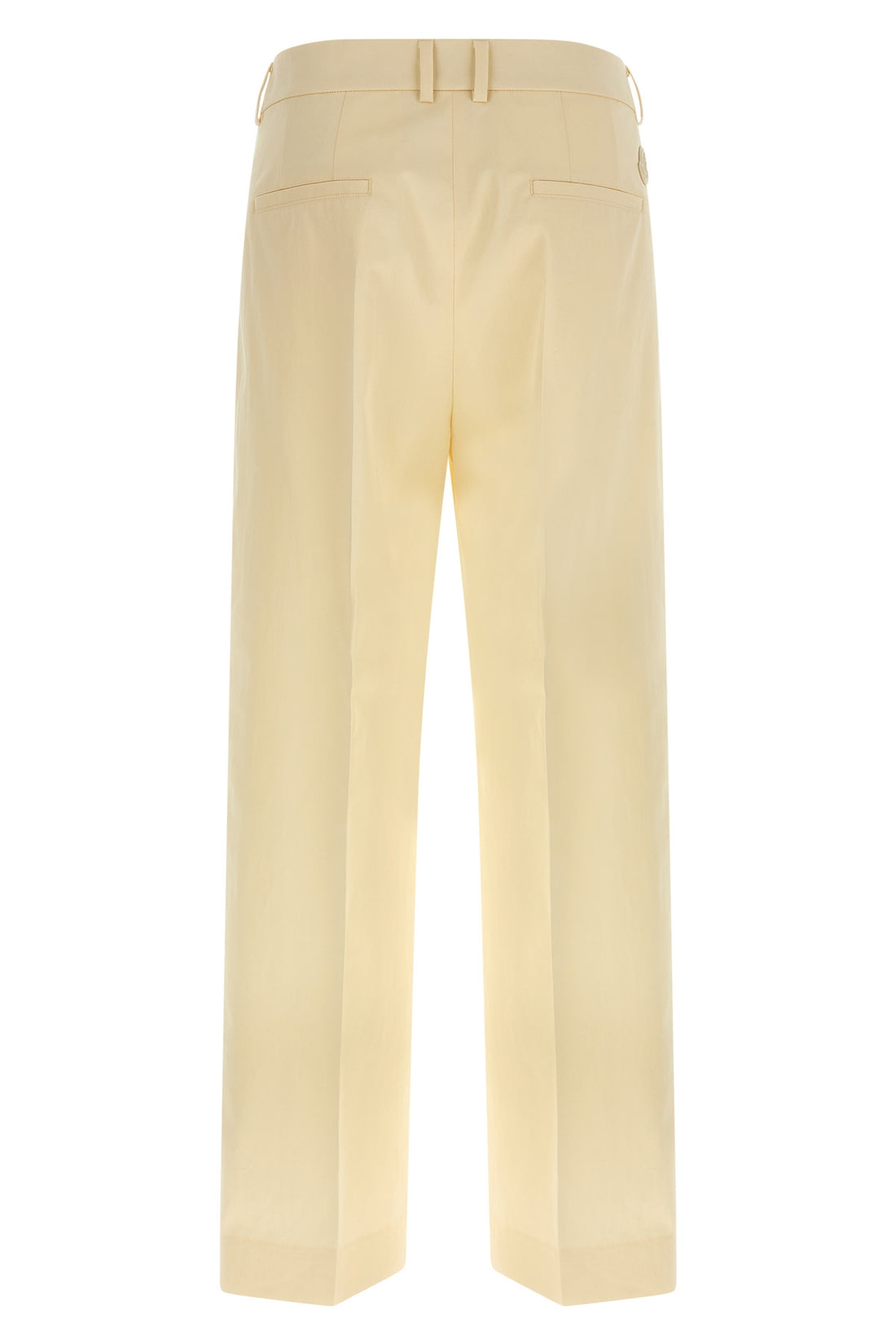 MONCLER 38 tailored cotton gabardine trousers