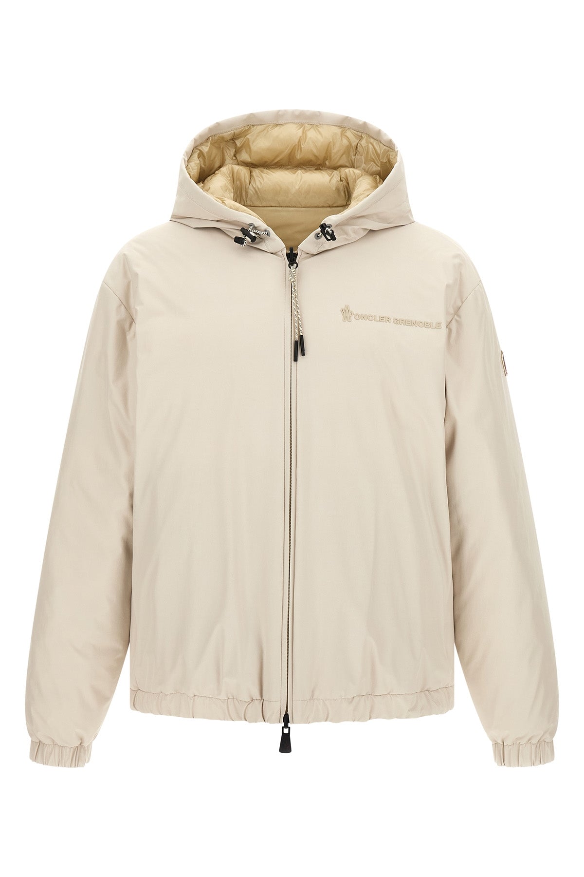 reversible berguns down jacket in technical fabric and quilted nylon
