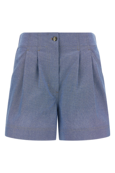 chambray cotton shorts