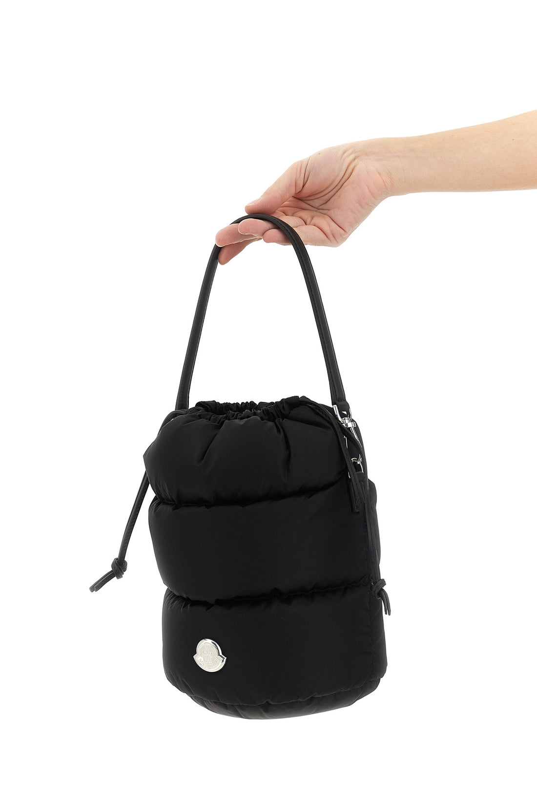 MONCLER OS caradoc bucket bag in water-repellent padded boudin quilted nylon