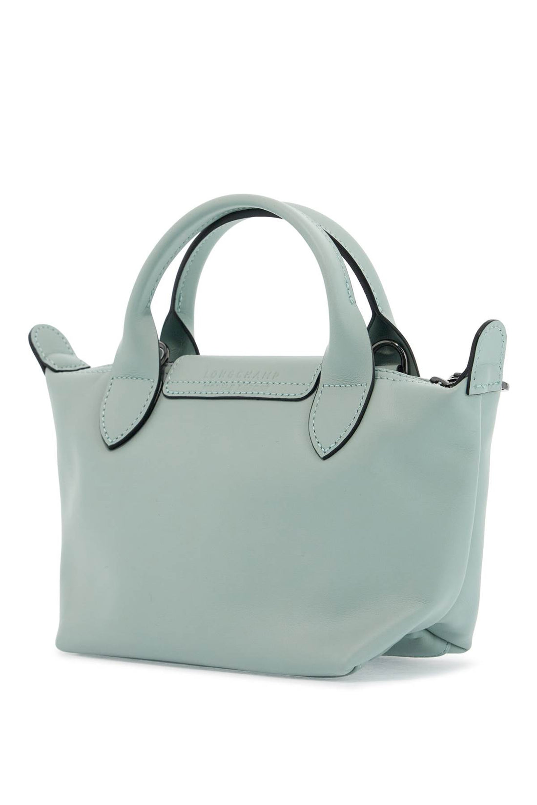 light green leather handbag le pliage xtra with zip and handles