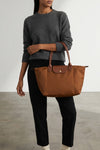 l le pliage® original handbag in foldable nylon canvas and russian leather