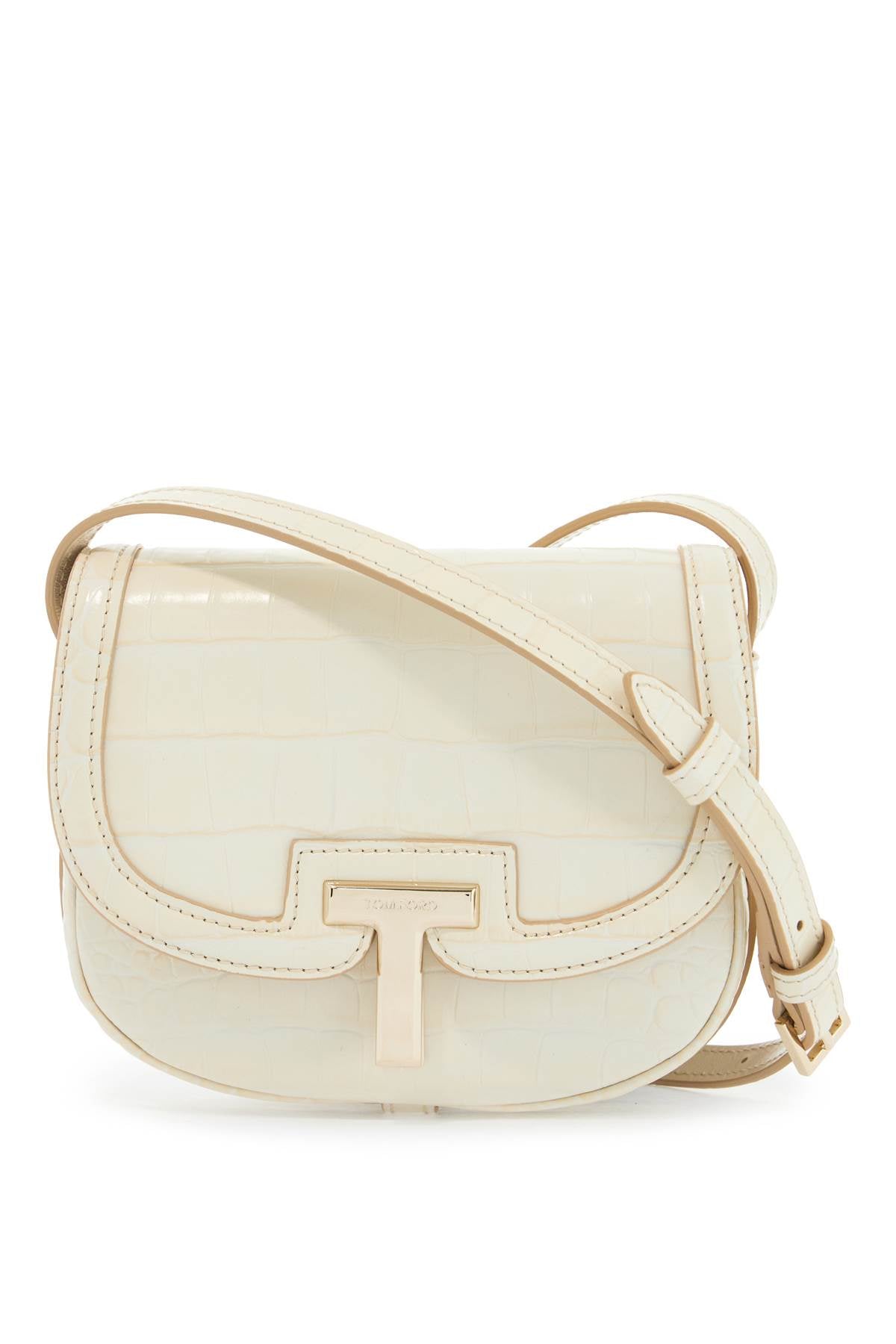 mini shoulder bag crocodile ivory with adjustable strap