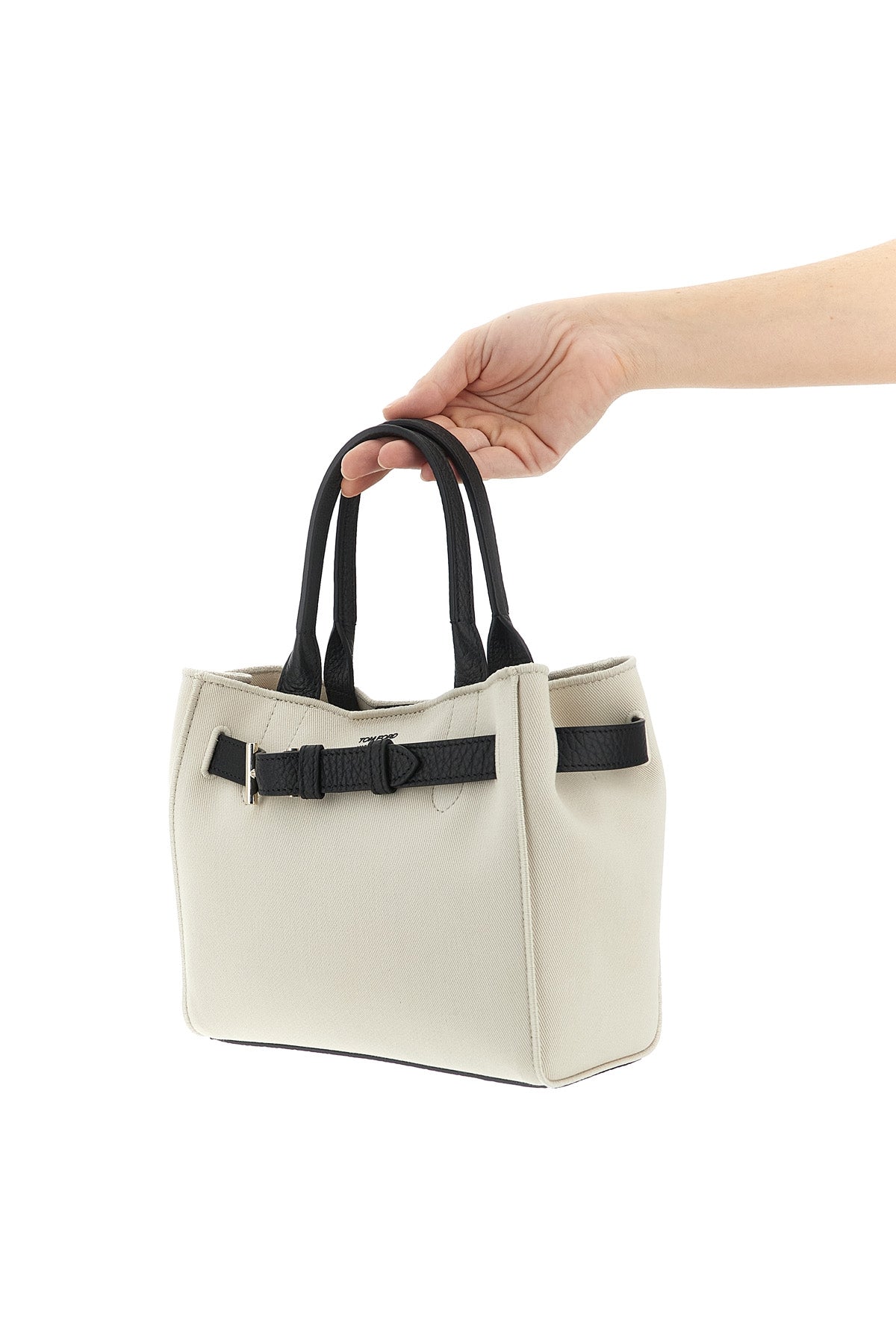 small audrey shopping bag in canvas and hammered leather