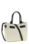 small audrey shopping bag in canvas and hammered leather