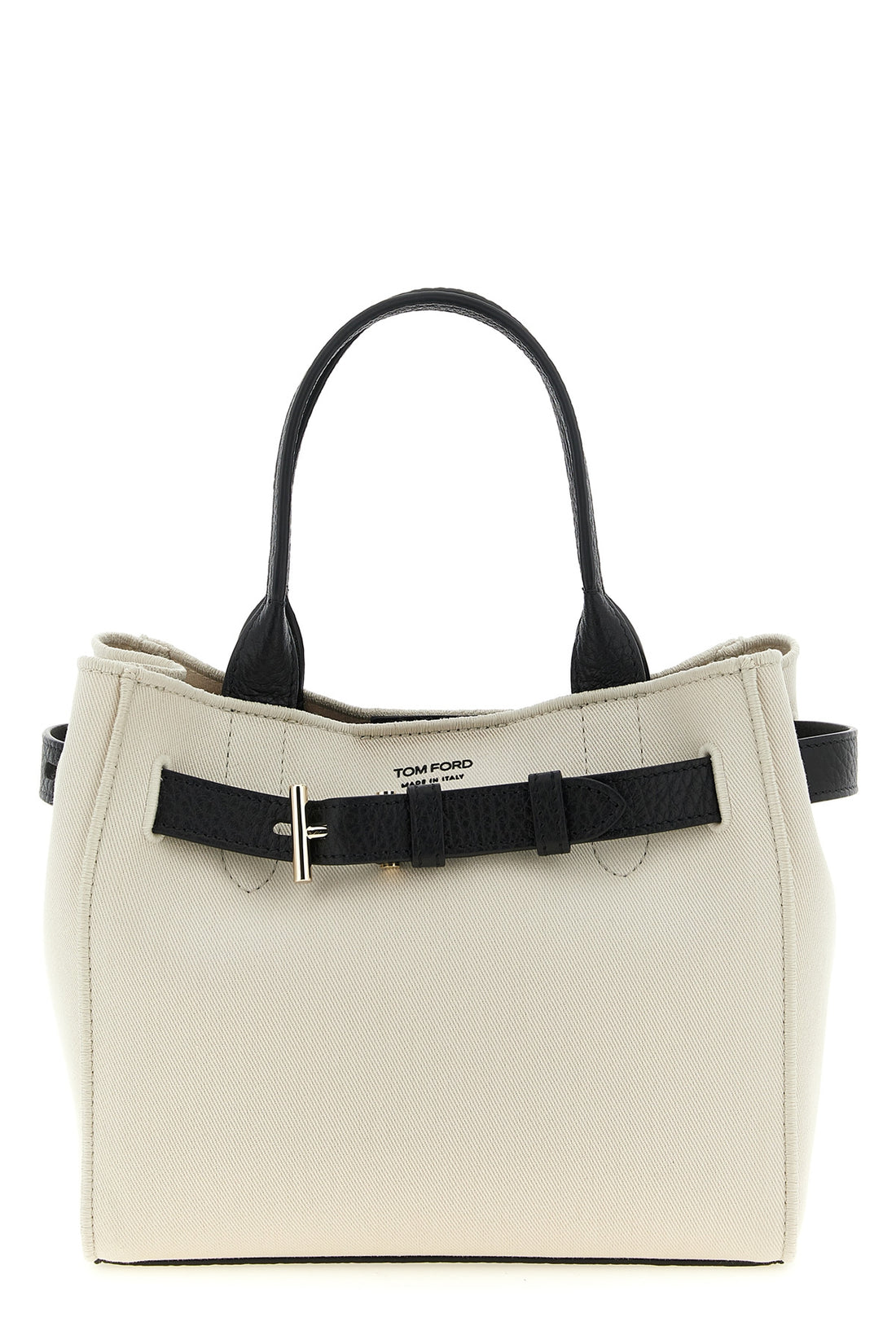 TOM FORD OS small audrey shopping bag in canvas and hammered leather