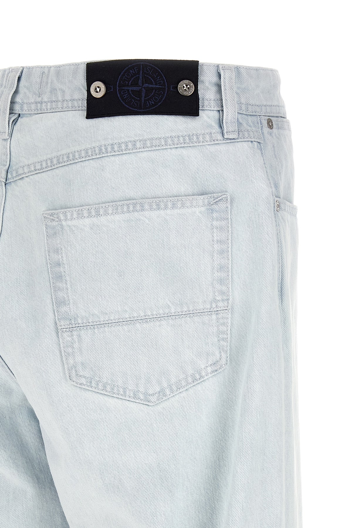 indigo denim jeans in bleached cotton