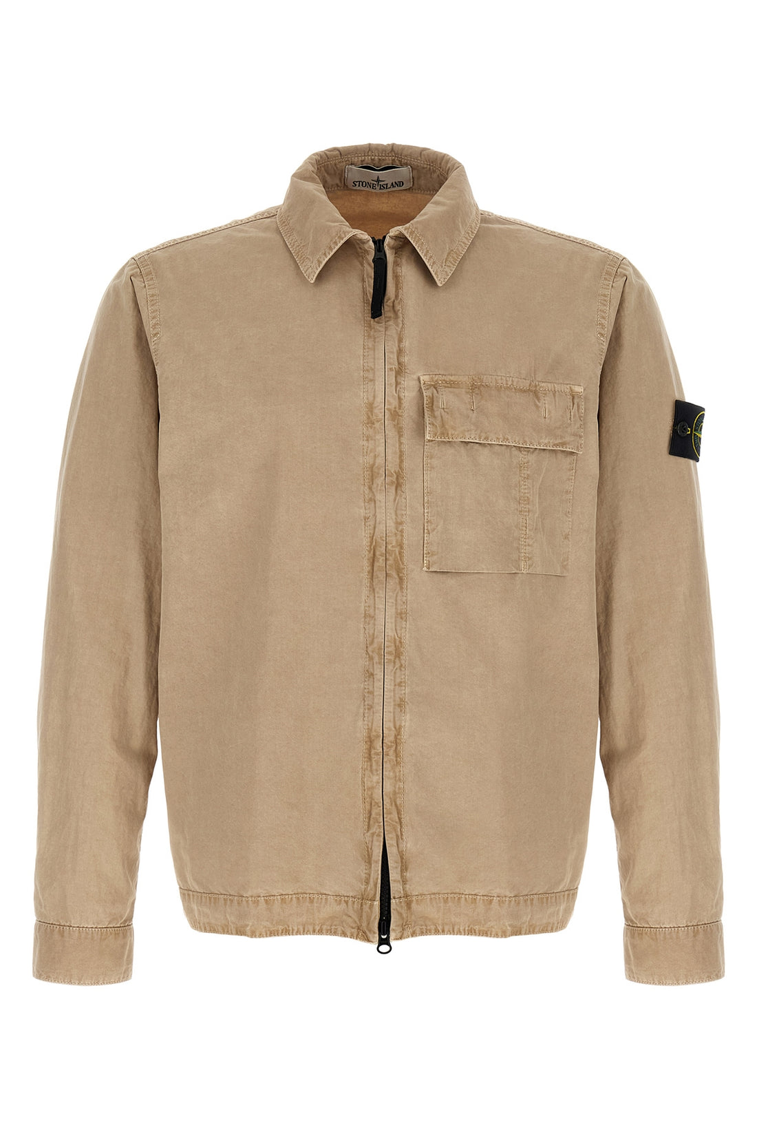 STONE ISLAND L 1200008 overshirt in garment-dyed brushed cotton canvas