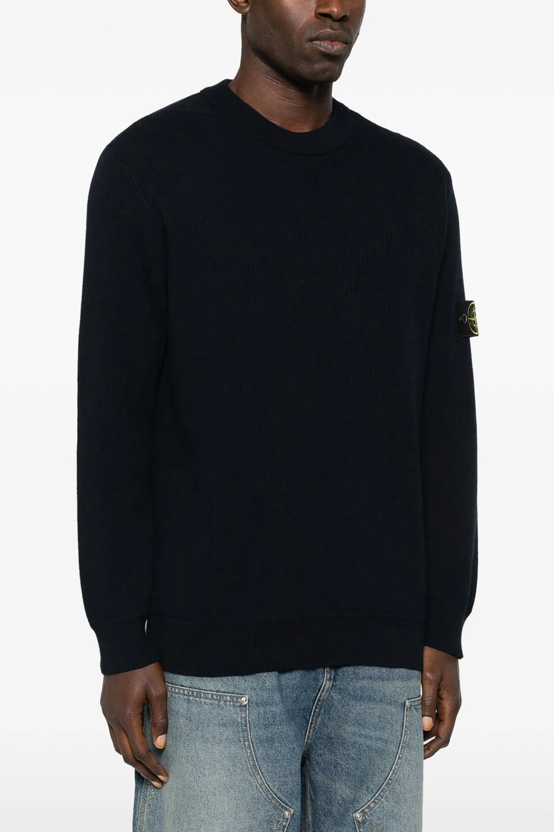 STONE ISLAND L 5100154 ribbed cotton sweater