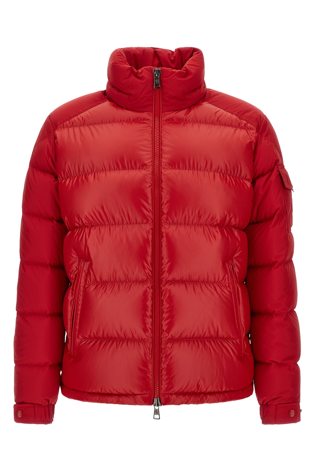 the moncler maya feather padded down jacket bases its design on a precise tech
