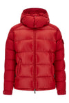 the moncler maya feather padded down jacket bases its design on a precise tech