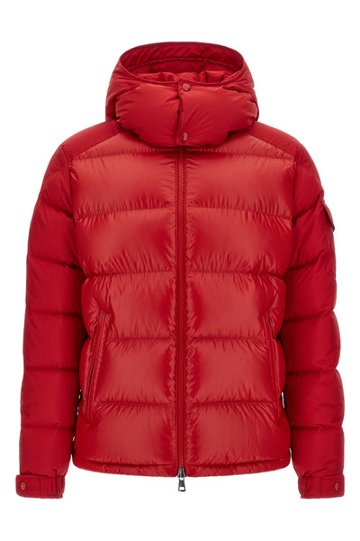 the moncler maya feather padded down jacket bases its design on a precise tech